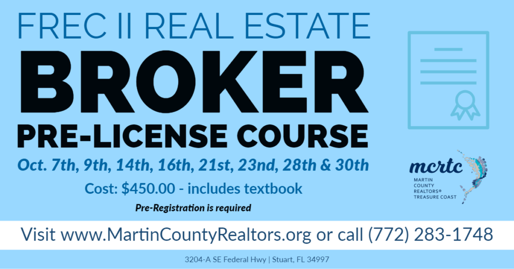 FREC II Real Estate Broker PreLicensing Course Martin County